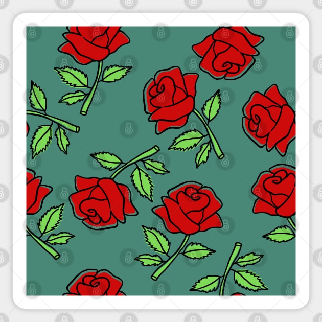 Red Roses in Alexandrite Color Sticker by aybe7elf